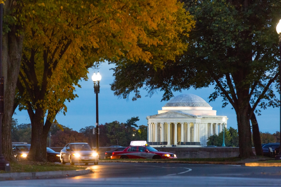 The Jefferson Memorial at twilight