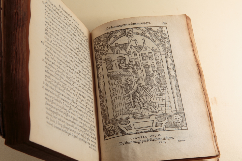La practique et enchiridion des causes criminelles illustrée par plusieurs élégantes figures, 1554: This scarce French first edition was a bestseller because of its graphic illustrations of crimes and punishments