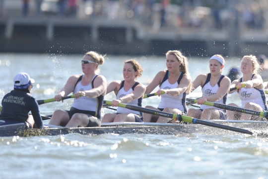 GW athletes rowing