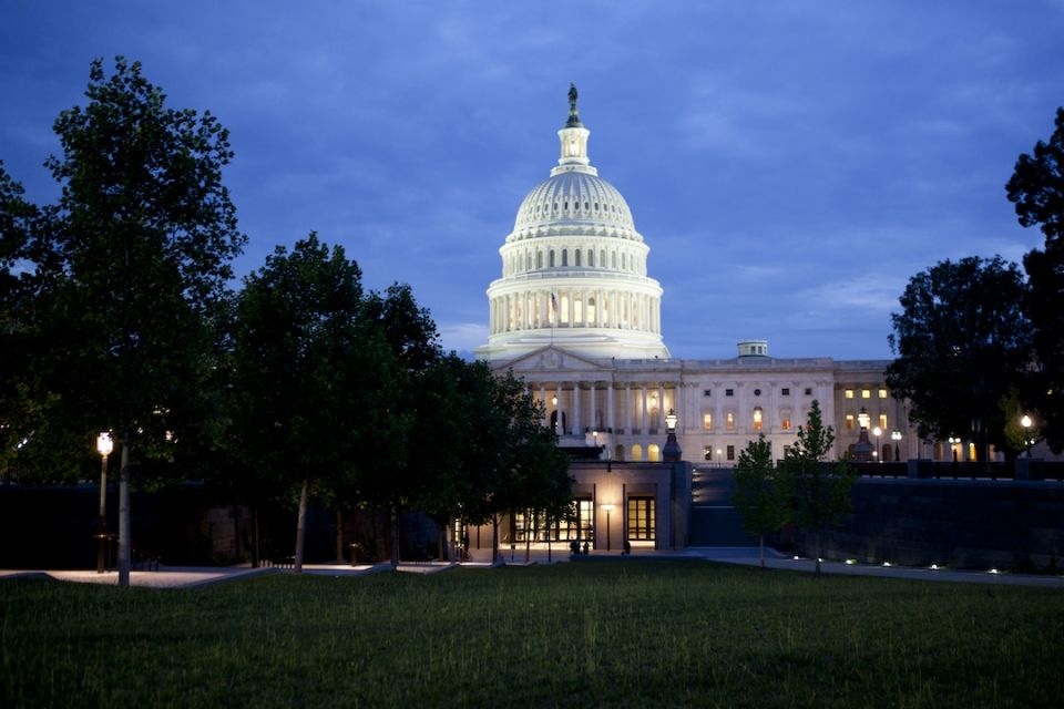 U.S. Capitol at dusk