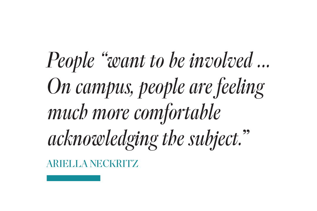 People want to be involved on campus people more comfortable acknowledging the subjec