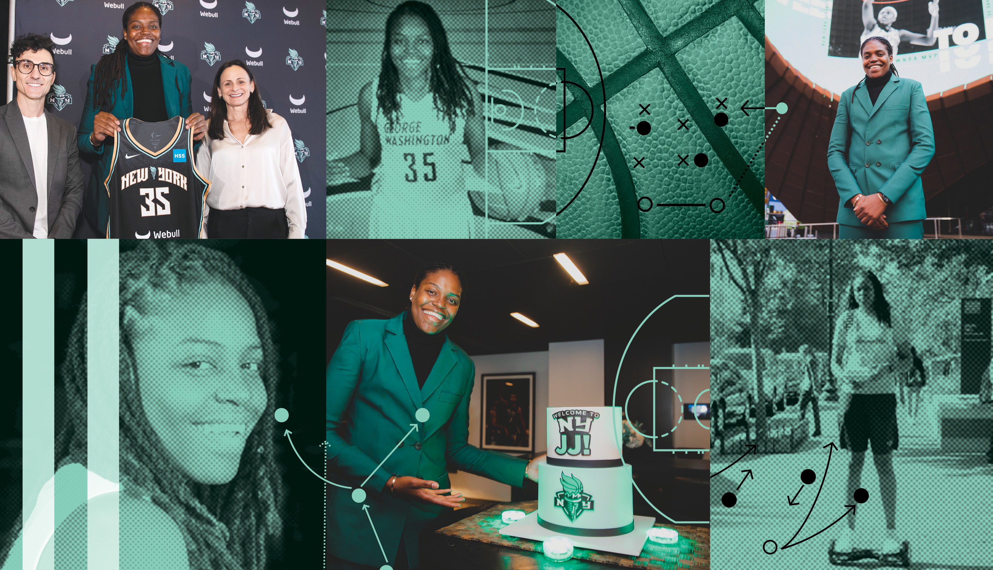 Collage of photos of GW alumna Jonquel Jones