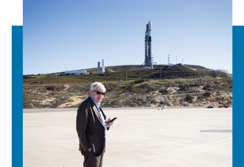 Ed in front of rocket