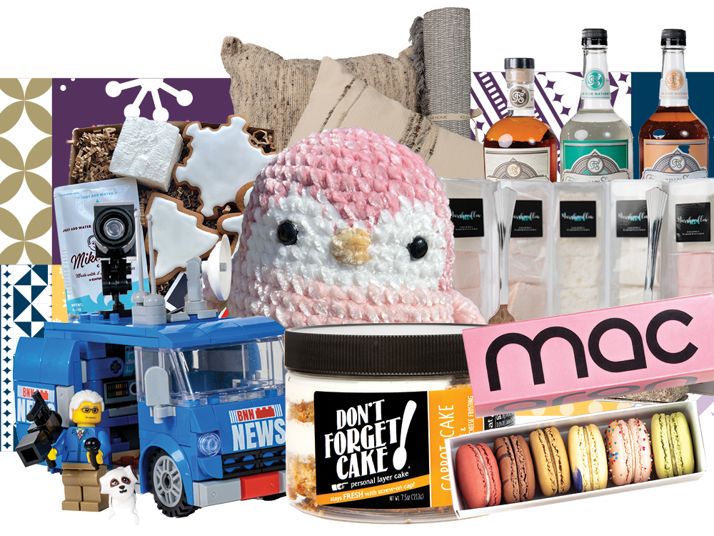 Collage of GW alumni gift ideas