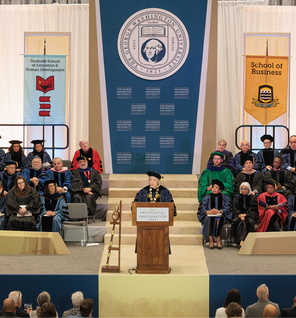 Ellen Granberg speaks at the November investiture ceremony