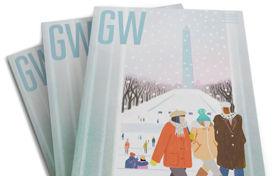 Winter 2024 GW Magazine stack