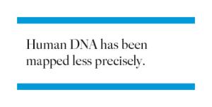 Human DNA has been mapped less precisely
