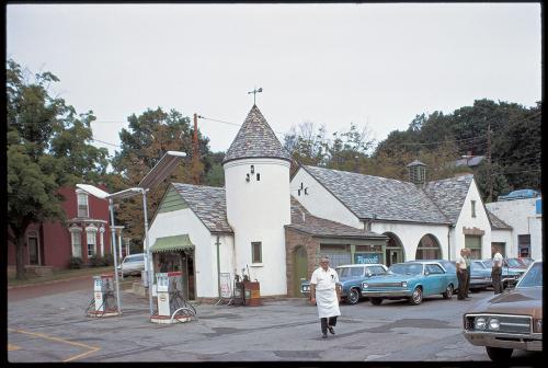 A service station and Plymouth dealership