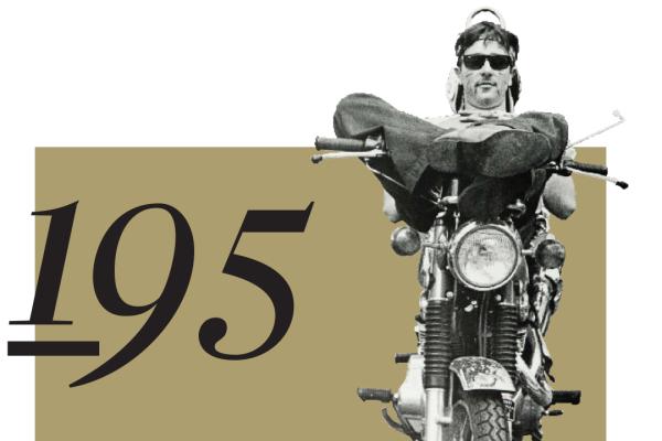 195, Student on a motorcycle