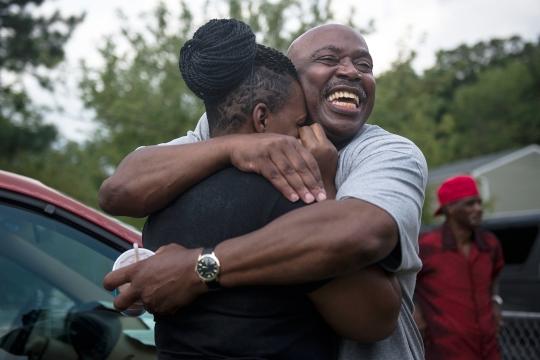 two people embracing