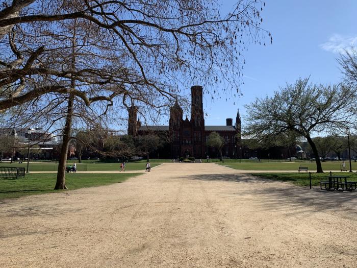 The Smithsonian Castle on a clear March day