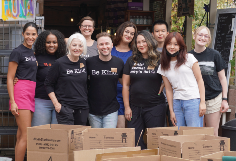 Germanotta and Born This Way Foundation colleagues volunteer with nonprofit Miry’s List.