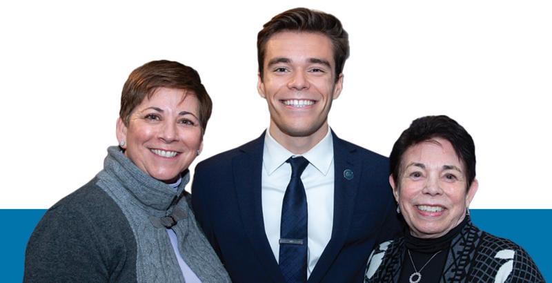 GW Trustee Michelle Rubin, junior Max Wiener and Pam Rubin