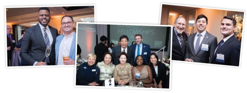 Photo collage of attendees of GW Scholarship Dinner
