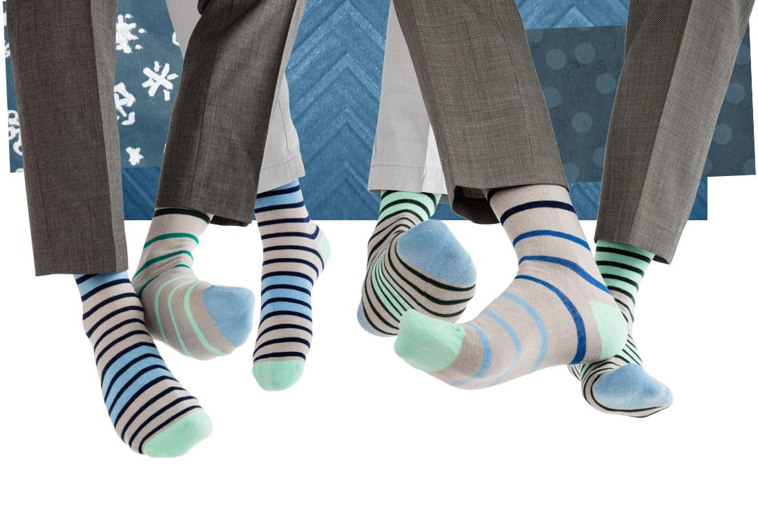 3 people wearing socks