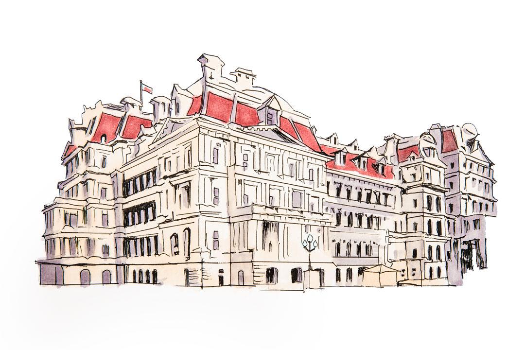 Sketch of the Eisenhower Executive Office building